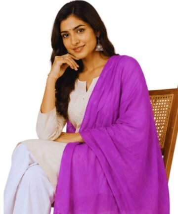 Chiffon Plain Dupatta with Pompom Border Casual Wear For Girls Women’s