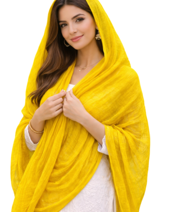 Chiffon Plain Dupatta with Pompom Border Casual Wear For Girls Women’s